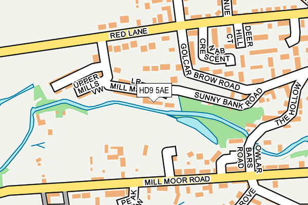 HD9 5AE map - OS OpenMap – Local (Ordnance Survey)