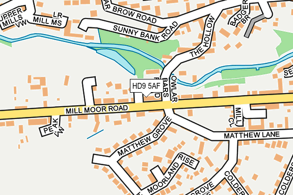 HD9 5AF map - OS OpenMap – Local (Ordnance Survey)