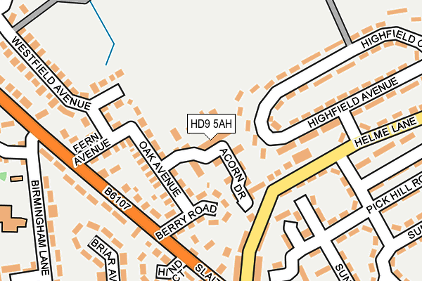 HD9 5AH map - OS OpenMap – Local (Ordnance Survey)