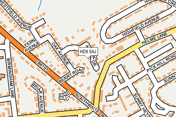 HD9 5AJ map - OS OpenMap – Local (Ordnance Survey)