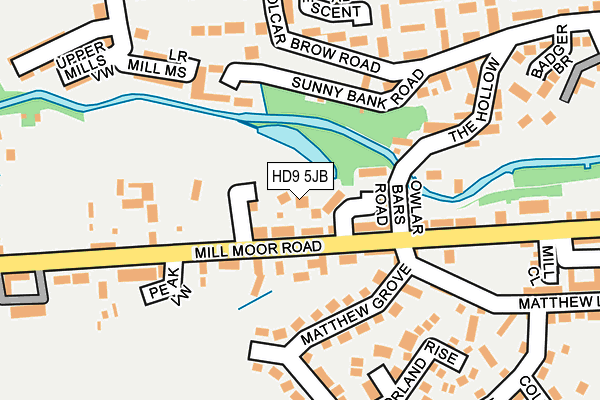 HD9 5JB map - OS OpenMap – Local (Ordnance Survey)