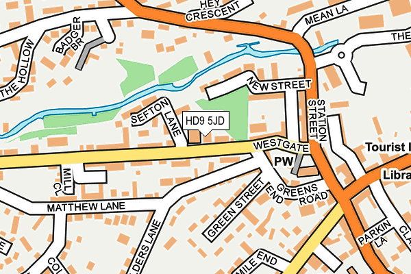 HD9 5JD map - OS OpenMap – Local (Ordnance Survey)