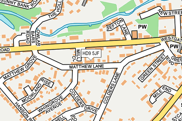 HD9 5JF map - OS OpenMap – Local (Ordnance Survey)