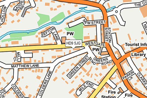 HD9 5JG map - OS OpenMap – Local (Ordnance Survey)