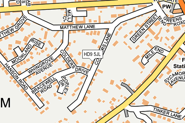HD9 5JL map - OS OpenMap – Local (Ordnance Survey)