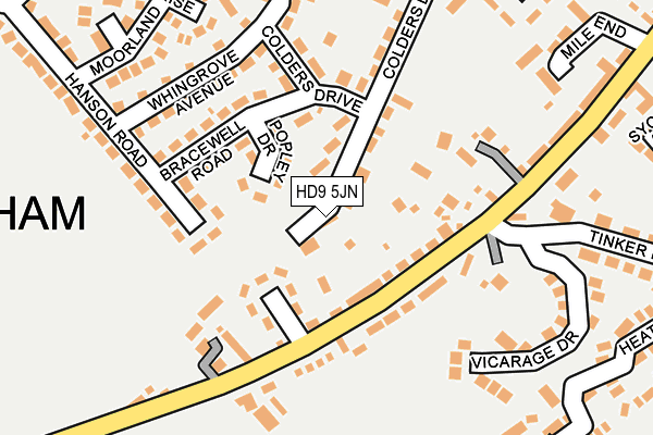 HD9 5JN map - OS OpenMap – Local (Ordnance Survey)