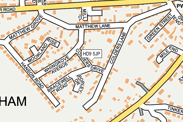 HD9 5JP map - OS OpenMap – Local (Ordnance Survey)