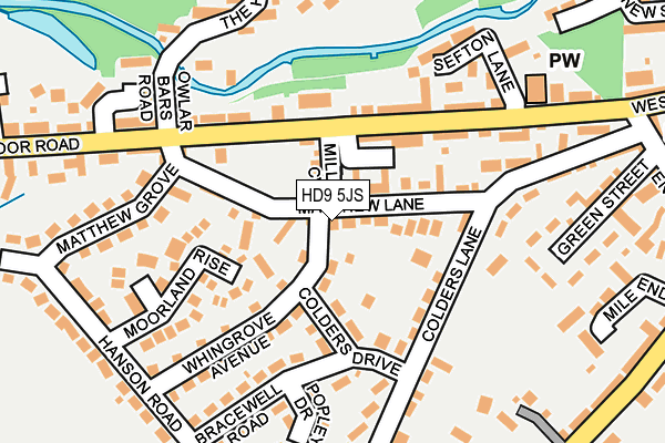 HD9 5JS map - OS OpenMap – Local (Ordnance Survey)