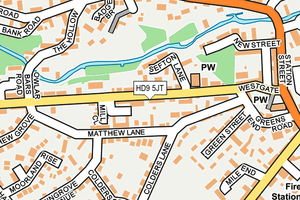 HD9 5JT map - OS OpenMap – Local (Ordnance Survey)