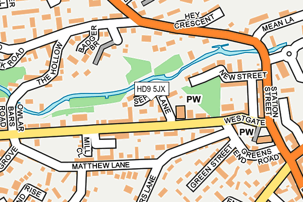 HD9 5JX map - OS OpenMap – Local (Ordnance Survey)