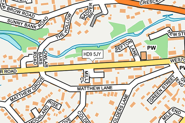 HD9 5JY map - OS OpenMap – Local (Ordnance Survey)