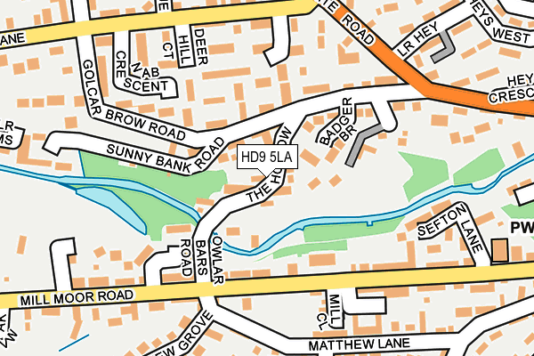 HD9 5LA map - OS OpenMap – Local (Ordnance Survey)