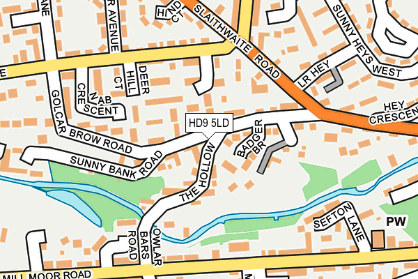 HD9 5LD map - OS OpenMap – Local (Ordnance Survey)