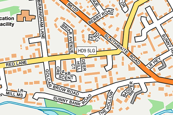 HD9 5LG map - OS OpenMap – Local (Ordnance Survey)