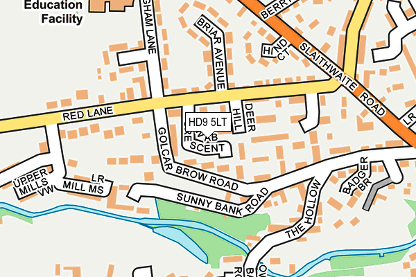 HD9 5LT map - OS OpenMap – Local (Ordnance Survey)