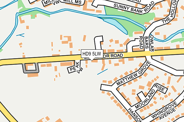 HD9 5LW map - OS OpenMap – Local (Ordnance Survey)