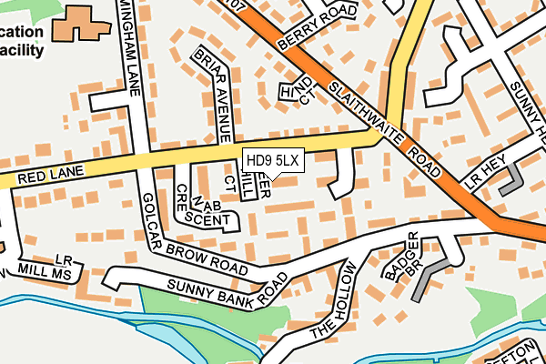 HD9 5LX map - OS OpenMap – Local (Ordnance Survey)