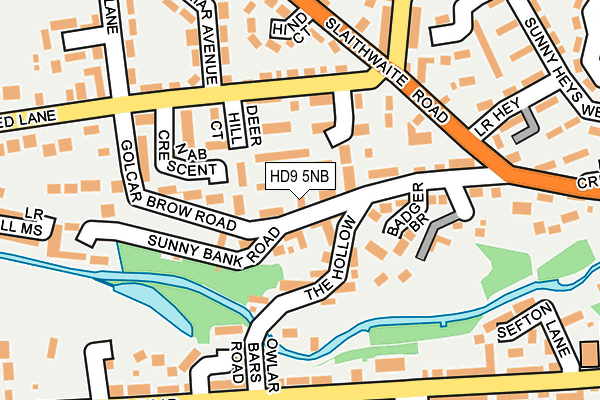 HD9 5NB map - OS OpenMap – Local (Ordnance Survey)