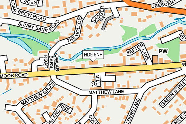 HD9 5NF map - OS OpenMap – Local (Ordnance Survey)