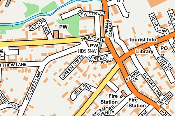 HD9 5NW map - OS OpenMap – Local (Ordnance Survey)