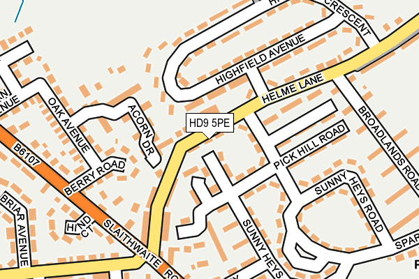 HD9 5PE map - OS OpenMap – Local (Ordnance Survey)