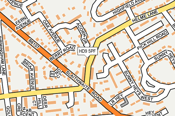 HD9 5PF map - OS OpenMap – Local (Ordnance Survey)