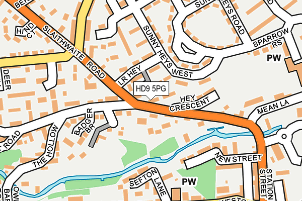 HD9 5PG map - OS OpenMap – Local (Ordnance Survey)