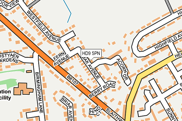 HD9 5PN map - OS OpenMap – Local (Ordnance Survey)