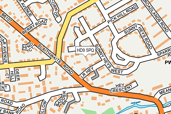 HD9 5PQ map - OS OpenMap – Local (Ordnance Survey)