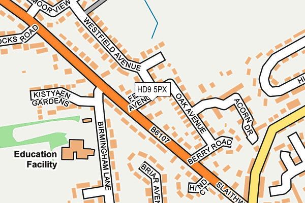 HD9 5PX map - OS OpenMap – Local (Ordnance Survey)
