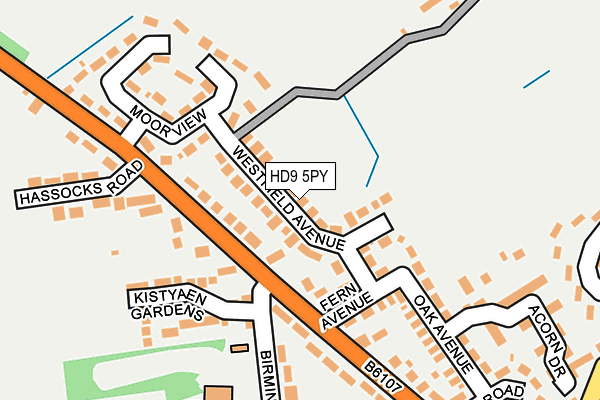 HD9 5PY map - OS OpenMap – Local (Ordnance Survey)