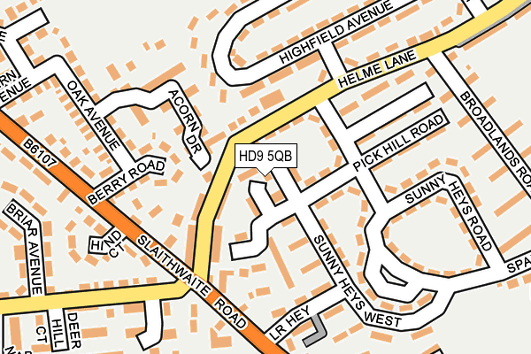 HD9 5QB map - OS OpenMap – Local (Ordnance Survey)