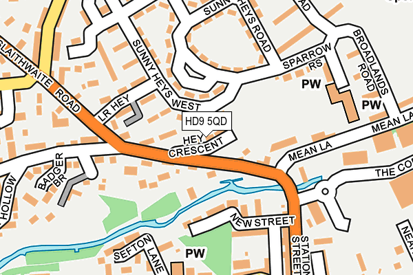 HD9 5QD map - OS OpenMap – Local (Ordnance Survey)