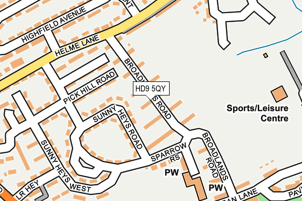 HD9 5QY map - OS OpenMap – Local (Ordnance Survey)