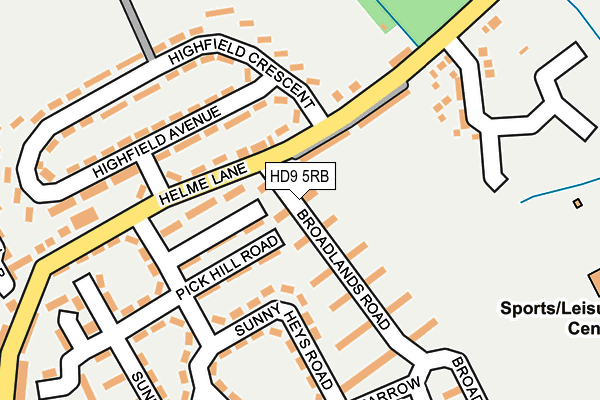 HD9 5RB map - OS OpenMap – Local (Ordnance Survey)