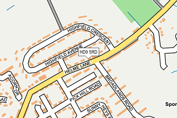 HD9 5RD map - OS OpenMap – Local (Ordnance Survey)