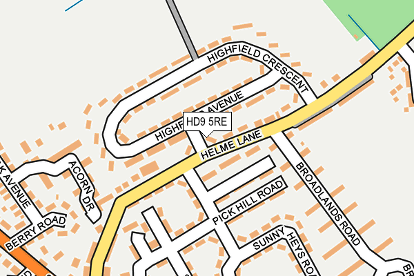 HD9 5RE map - OS OpenMap – Local (Ordnance Survey)