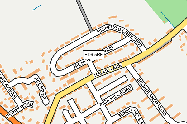 HD9 5RF map - OS OpenMap – Local (Ordnance Survey)