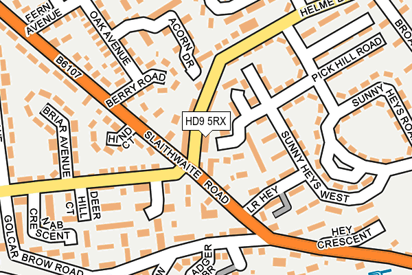 HD9 5RX map - OS OpenMap – Local (Ordnance Survey)