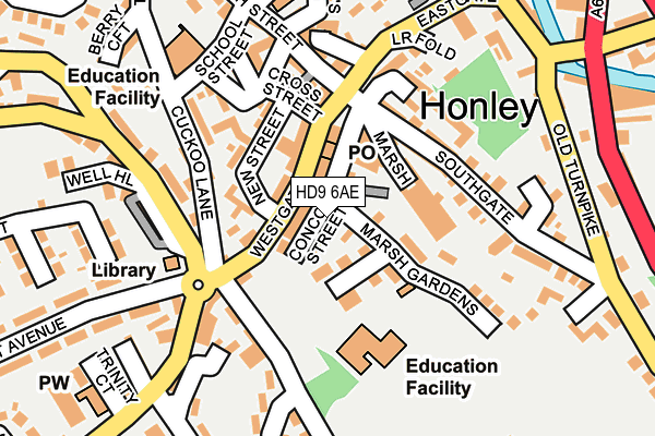 HD9 6AE map - OS OpenMap – Local (Ordnance Survey)