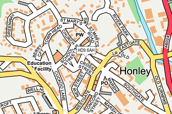 HD9 6AH map - OS OpenMap – Local (Ordnance Survey)