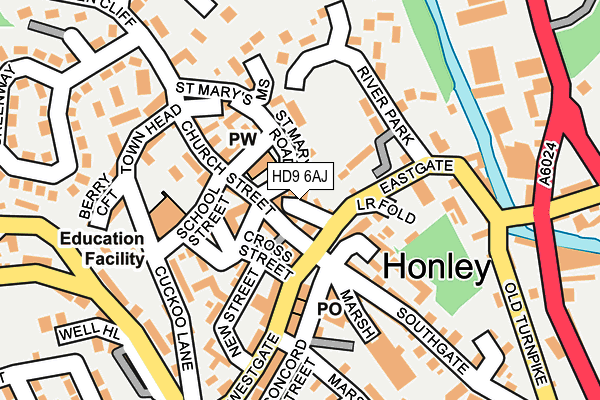 HD9 6AJ map - OS OpenMap – Local (Ordnance Survey)