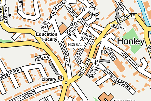 HD9 6AL map - OS OpenMap – Local (Ordnance Survey)