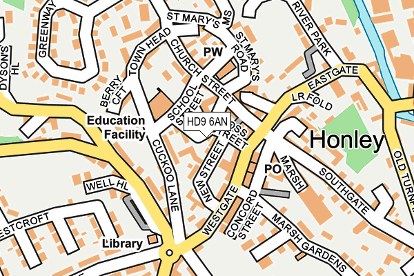 HD9 6AN map - OS OpenMap – Local (Ordnance Survey)