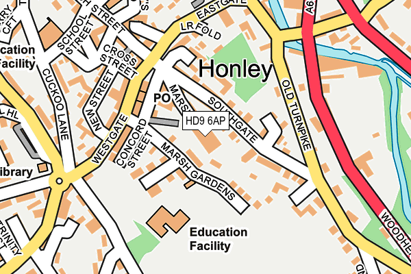 HD9 6AP map - OS OpenMap – Local (Ordnance Survey)