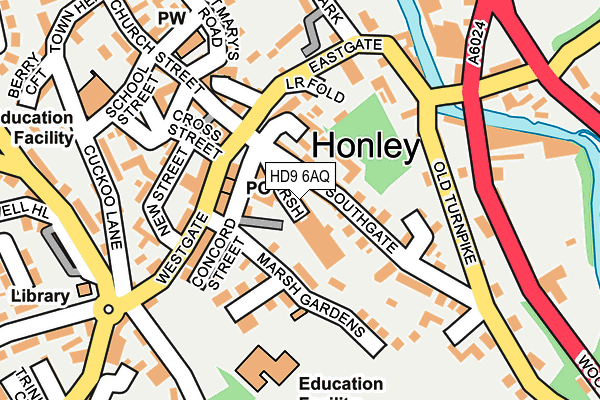 HD9 6AQ map - OS OpenMap – Local (Ordnance Survey)