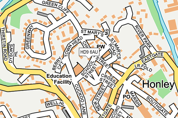 HD9 6AU map - OS OpenMap – Local (Ordnance Survey)