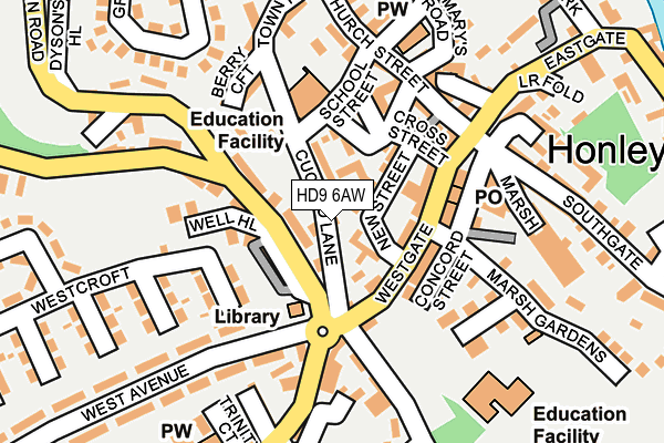 HD9 6AW map - OS OpenMap – Local (Ordnance Survey)