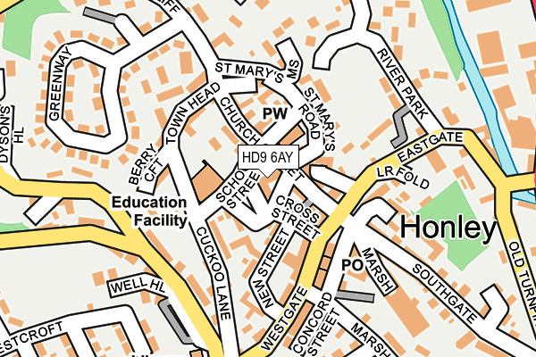 HD9 6AY map - OS OpenMap – Local (Ordnance Survey)