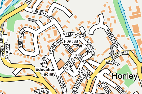 HD9 6BB map - OS OpenMap – Local (Ordnance Survey)